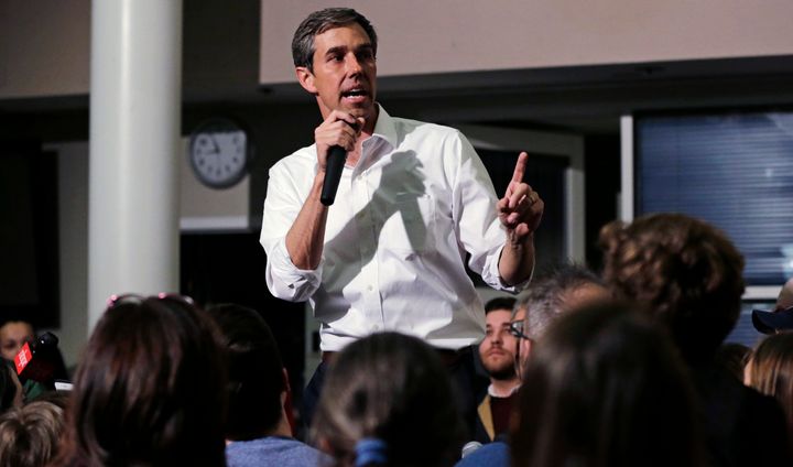 Beto O'Rourke at a campaign stop at Keene State College in Keene, N.H., on Tuesday.