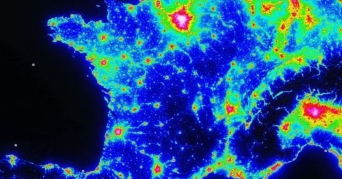 carte de pollution lumineuse La carte de la pollution lumineuse pour bien profiter de la Nuit 