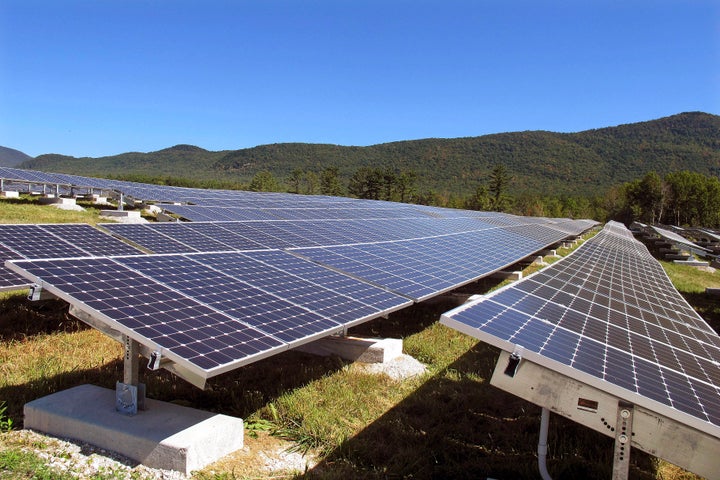 Solar panels in Rutland, Vermont. 