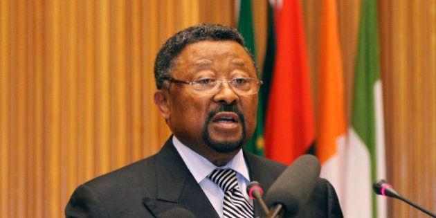 African Union Commission chairman Jean Ping addresses an emergency summit of the AU Peace and Security...