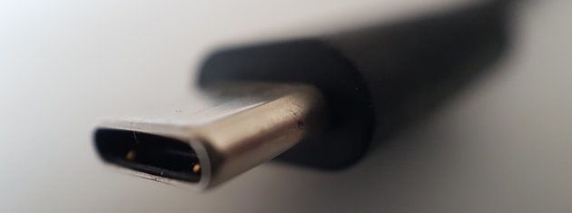 An macro image of a USB Type C