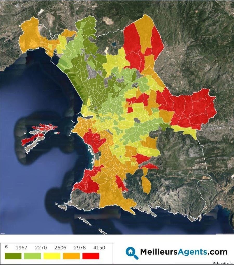 La Carte Des Prix De L Immobilier A Marseille Et Dans Dix Autres Grandes Villes Le Huffpost