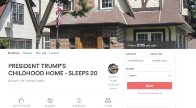 Si vous voulez dormir dans la maison d'enfance de Trump, il faudra débourser 620€ la
