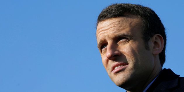 Emmanuel Macron, en déplacement de campagne à Montlouis-sur-Loire le 10 février