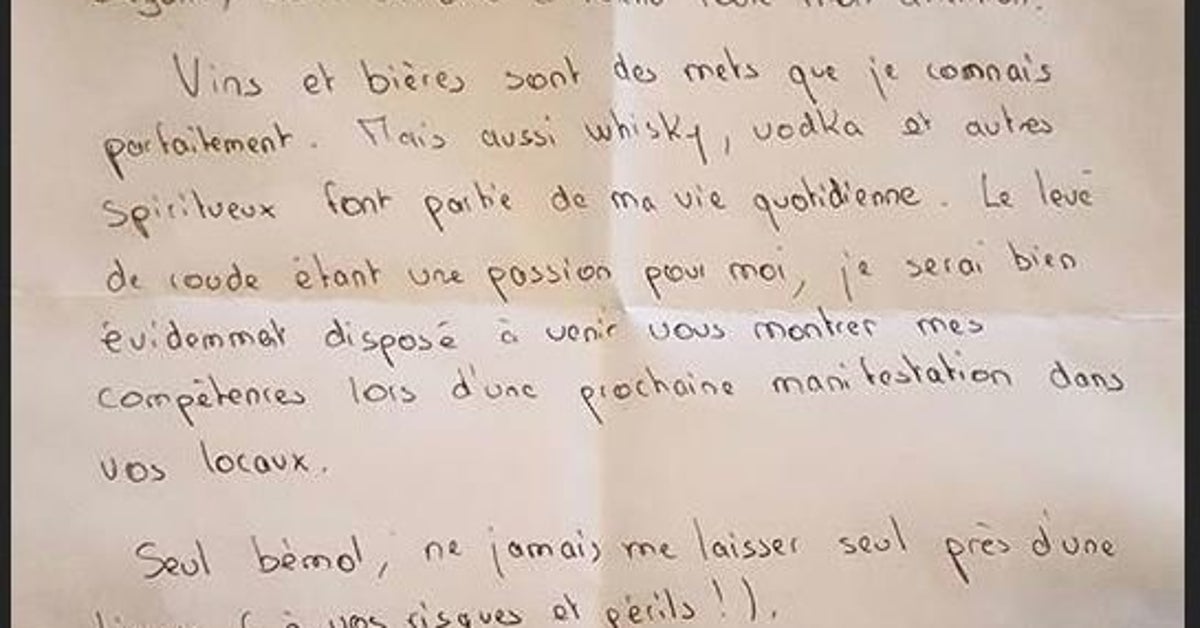 La Lettre De Motivation Hilarante Et Efficace De Ce Jeune Breton Pro Du Leve De Coude Le Huffpost