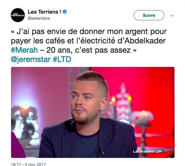 Les Terriens Du Dimanche Supprime De Twitter Un Extrait De Jeremstar A Propos D Abdelkader Merah Le Huffpost