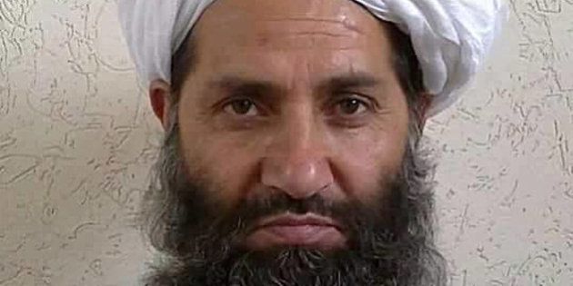 In this undated and unknown location photo, the new leader of Taliban fighters, Mullah Haibatullah Akhundzada...