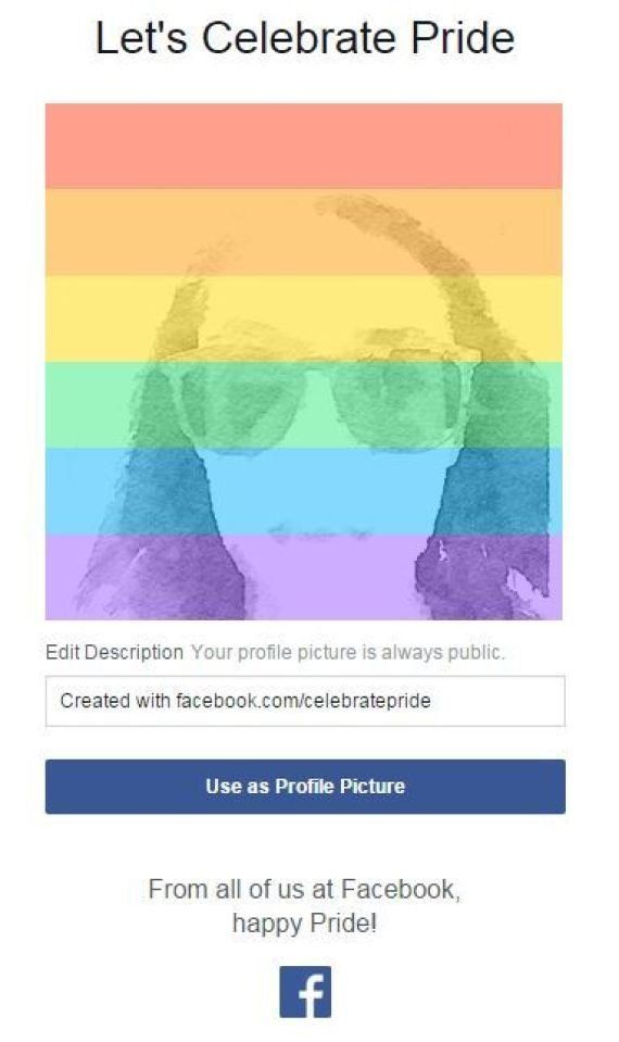La Gay Pride aussi sur Facebook avec une option pour changer sa photo de