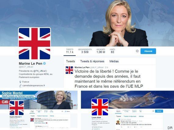 Après le Brexit, Marine Le Pen met l'Union Jack en photo de profil sur les réseaux