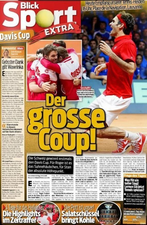 PHOTOS. Coupe Davis : la presse suisse modeste... à l'exception de quelques