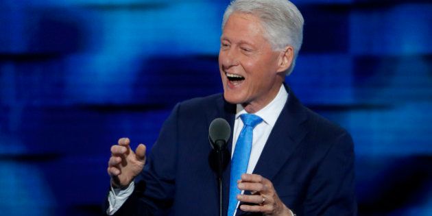 Former President Bill Clinton speaks during the second day of the Democratic National Convention in Philadelphia...