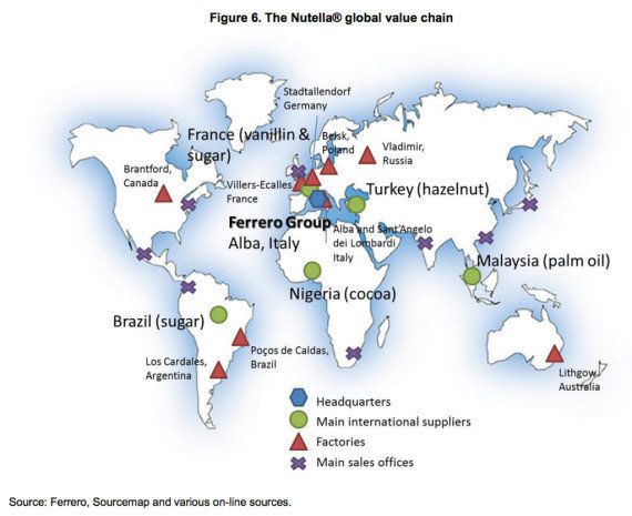 Nutella La Carte Du Monde Des Ingrédients Le Huffington Post