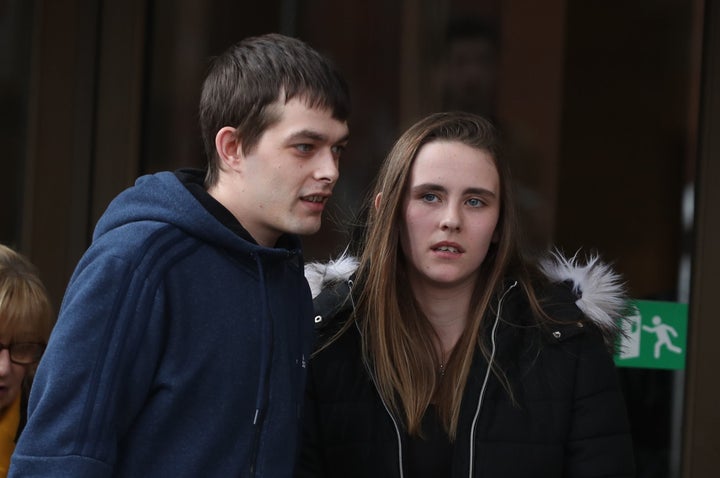 Robert MacPhail, the father of Alesha MacPhail, with his partner Toni McLachlan at the High Court in Glasgow