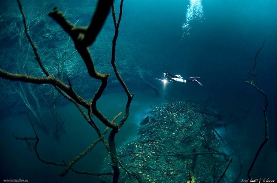 PHOTOS. Une rivière sous la mer dans la Cenote Angelita au
