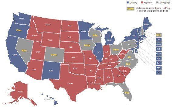 Élections américaines: les 10 États clés qui peuvent apporter la victoire à Barack Obama et Mitt