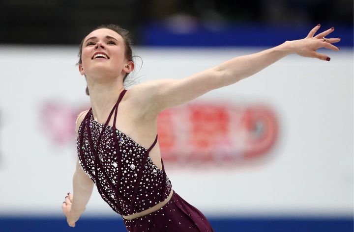 Figure skater Mariah Bell, seen during the 2019 ISU World Figure Skating Championships at Saitama Super Arena, is facing accusations that she intentionally cut her South Korean rival with her ice skate.