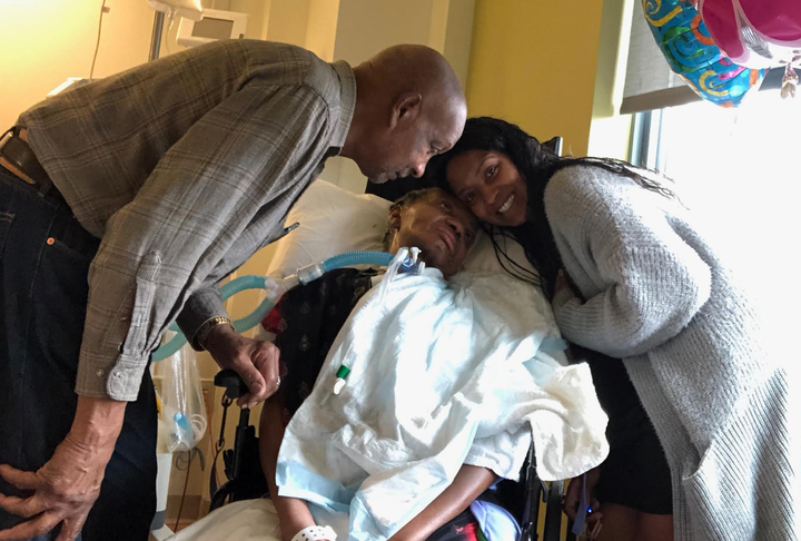 Entrepreneur Renee King and her parents. She looks after the two of them and started a company to help caretakers like hersel