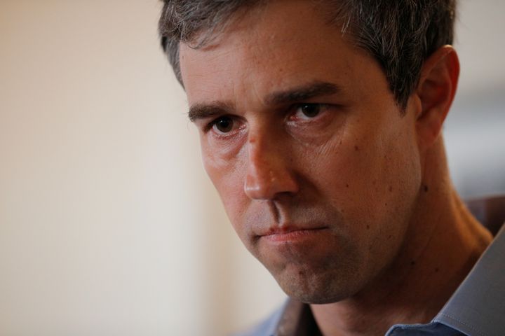 Former Rep. Beto O'Rourke (D-Texas) during a campaign stop in Portsmouth, New Hampshire, on March 21. Some veterans of the 2016 presidential bid by Sen. Bernie Sanders (I-Vt.) are in O'Rourke's corner.