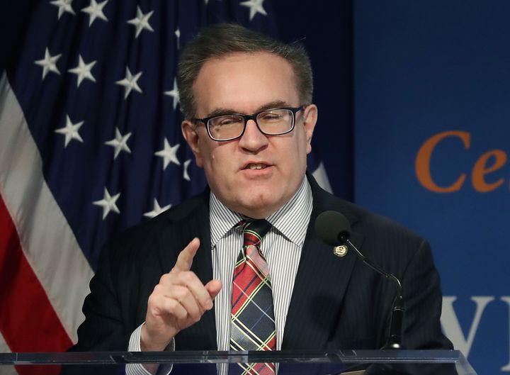 EPA Administrator Andrew Wheeler speaks during a discussion on implementing the U.S. global water strategy at the Woodrow Wil