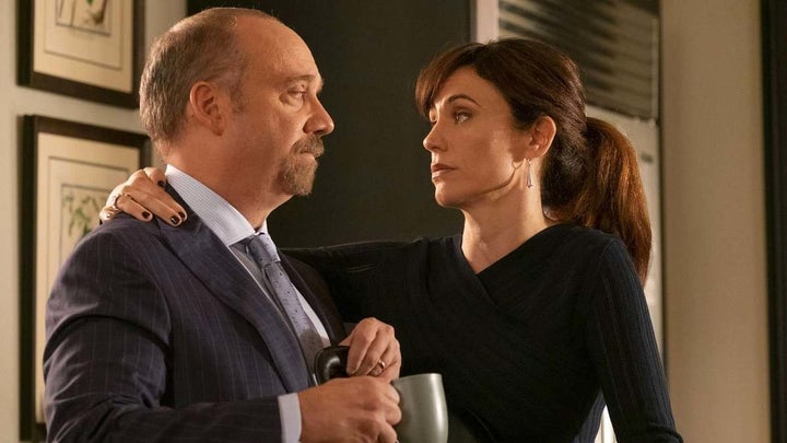 Paul Giamatti and Maggie Siff in "Billions" on Showtime.