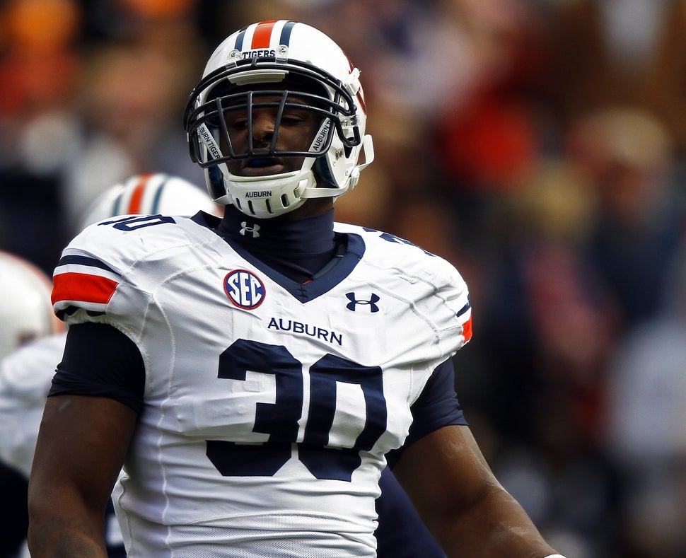 Dee Ford in the college ranks at Auburn, when the first mistaken tweets began to fly