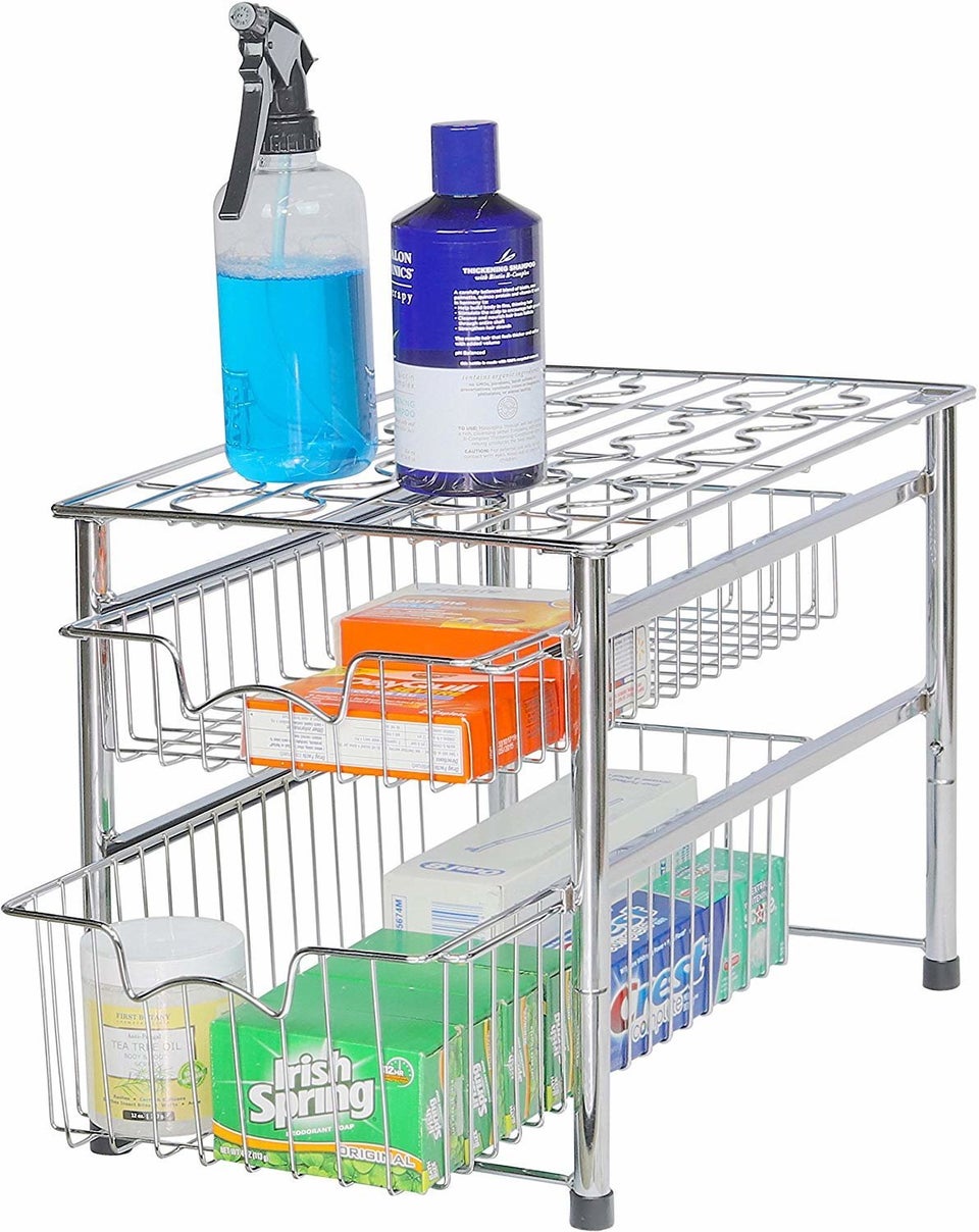 Simple Houseware Stackable 3 Tier Sliding Basket Organizer