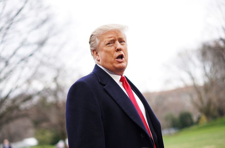 President Donald Trump speaks to the press at the White House on March 22, 2019. 