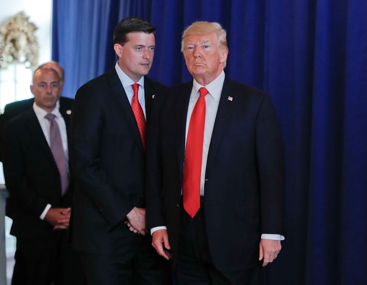 Former White House aide Rob Porter, who resigned after allegations of domestic abuse, with President Donald Trump in 2017.