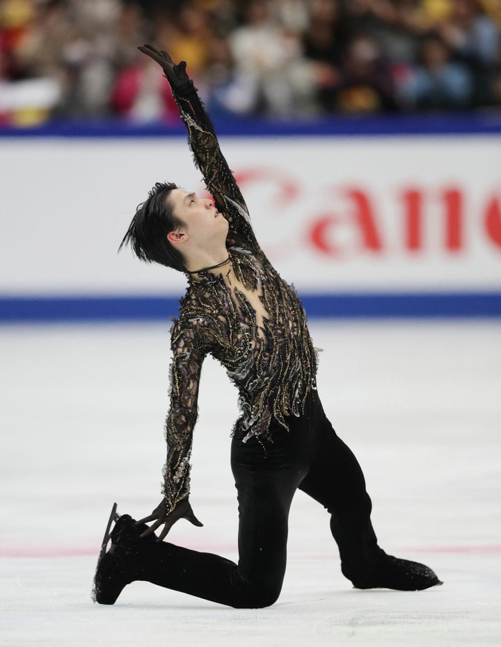 男子フリーの演技を終えた羽生結弦＝２３日、さいたまスーパーアリーナ