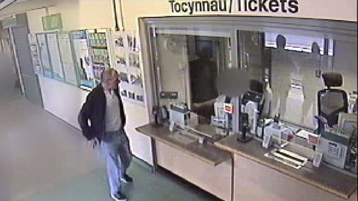 David Gaut, 54, buying tickets at a train station in Caerphilly just hours before his death