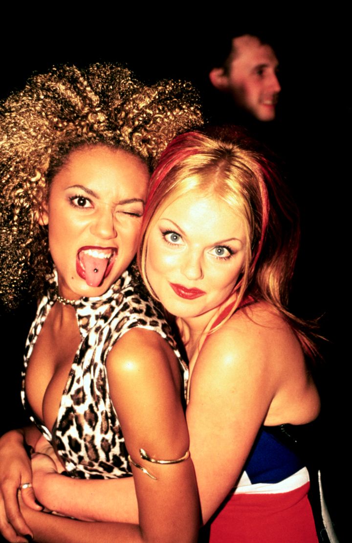 Mel B, pictured with Geri Halliwell in 1997, says the two had a fling, and now Mel B says she's afraid of what Halliwell's response to the disclosure will be.