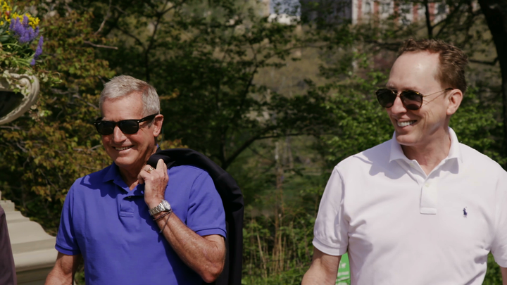 Haywood (left) with his husband, Steve Hill.