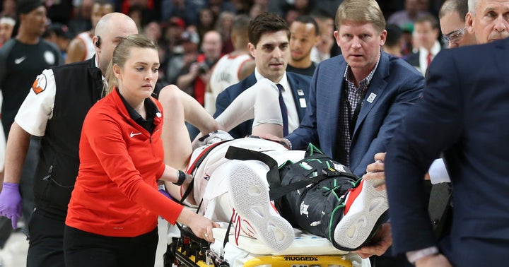 Jusuf Nurkic suffers devastating leg injury as his Blazers edge Nets in 2  OTs