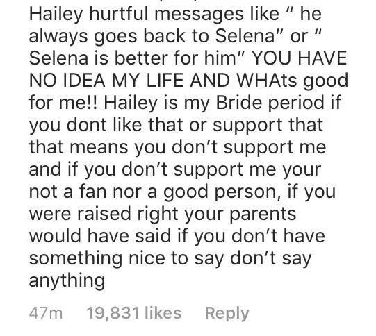 Justin Bieber Admits He Still Loves Selena Gomez, Claps Back at Hailey  Baldwin Hate