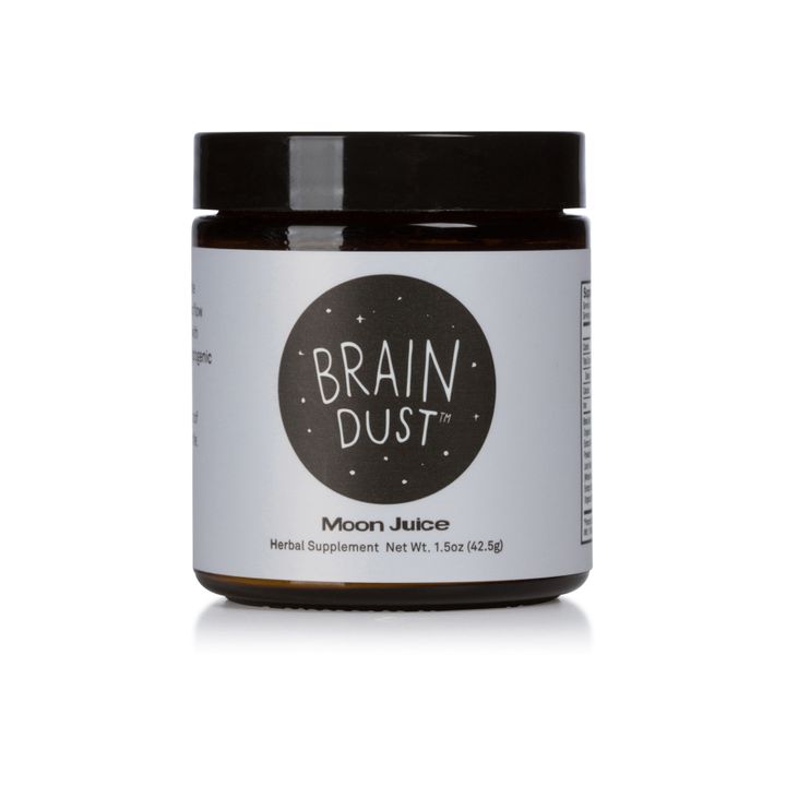 According to the Moon Juice website, Brain Dust claims to "help combat the effects of stress to align you with the cosmic flow for great achievement."