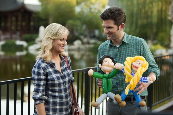 Amy Poehler and Adam Scott in "Parks and Recreation," which streams on Netflix.