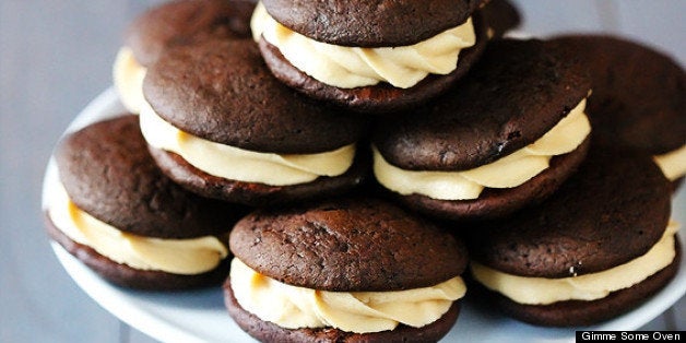 Pumpkin Whoopie Pies with Maple-Cream Cheese Filling - Brown Eyed Baker