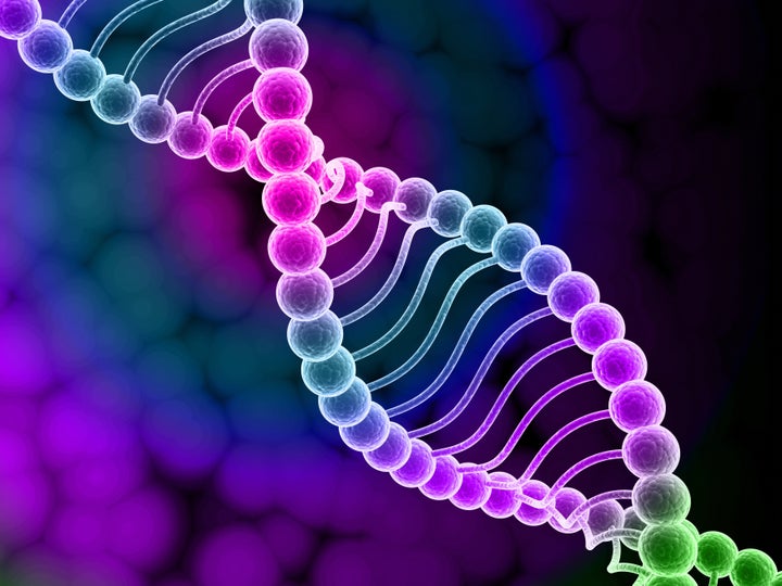 digital illustration of dna...