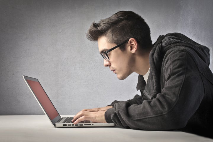 Young man using a laptop