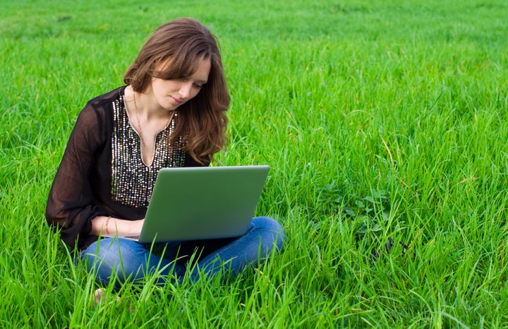 the girl with laptop