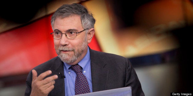 Nobel Prize-winning Economist Paul Krugman, professor of international trade and economics at Princeton University, speaks du