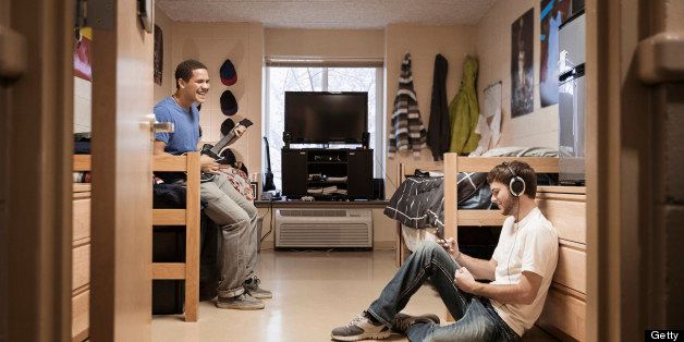 Students relaxing in dorm room