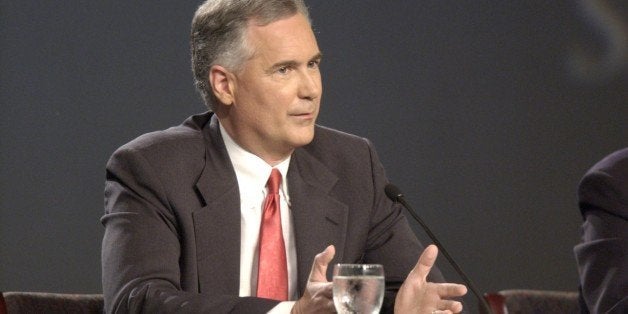 SACRAMENTO, CA - SEPTEMBER 24 : Republican gubernatorial candidate Tom McClintock participates in a debate at California State University, Sacramento September 24, 2003 in Sacramento, California. The top five gubernatorial candidates faced off for the first time for the recall election. (Photo by John Decker-Pool/Getty Images) 