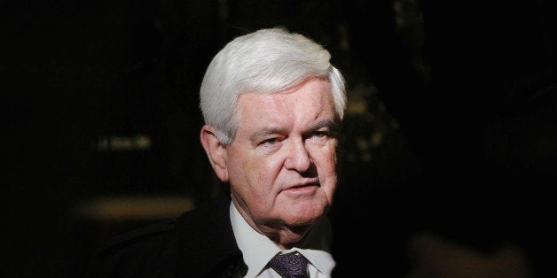 Former House of Representatives Speaker Newt Gingrich speaks to the media as he departs after a meeting with U.S. President-elect Donald Trump at Trump Tower in New York, U.S., November 21, 2016. REUTERS/Lucas Jackson