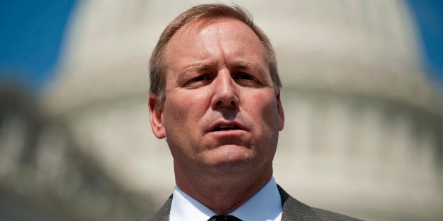 UNITED STATES - MARCH 29: Rep. Jeff Denham, R-Calif., speaks at a news conference at the house triangle with other members of the House Natural Resources Committee on energy provisions in the House Republican budget. (Photo By Tom Williams/CQ Roll Call)