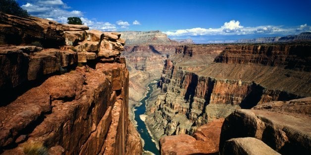 Arizona, Grand Canyon National Park, Toroweap Overlook a vertical panorama of the Canyon from Rim to River. (Photo by: Univer