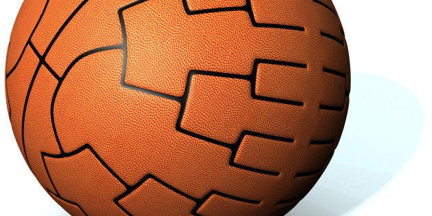 USA - 2011: Steve Wilson illustration of basketball with NCAA tournament bracket superimposed. (Fort Worth Star-Telegram/MCT via Getty Images)