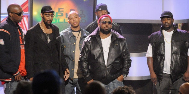 ATLANTA - OCTOBER 18: Recording artists Inspectah Deck, The RZA, U-God and Raekwon of Wu-Tang Clan onstage during the 2008 B