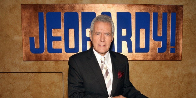 CULVER CITY, CA - SEPTEMBER 20: Host Alex Trebek poses on the set at Sony Pictures for the 28th Season Premiere of the television show 'Jeopardy' on September 20, 2011 in Culver City, California. (Photo by Frederick M. Brown/Getty Images)