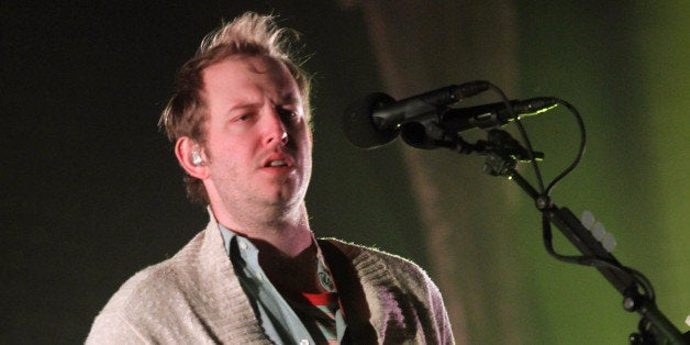 INDIO, CA - APRIL 14: Musician Justin Vernon of Bon Iver performs onstage during day 2 of the 2012 Coachella Valley Music & Arts Festival at the Empire Polo Field on April 14, 2012 in Indio, California. (Photo by Karl Walter/Getty Images for Coachella)